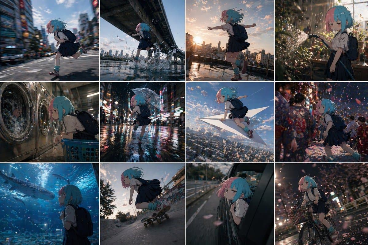 2d Anime Character Real World Grid