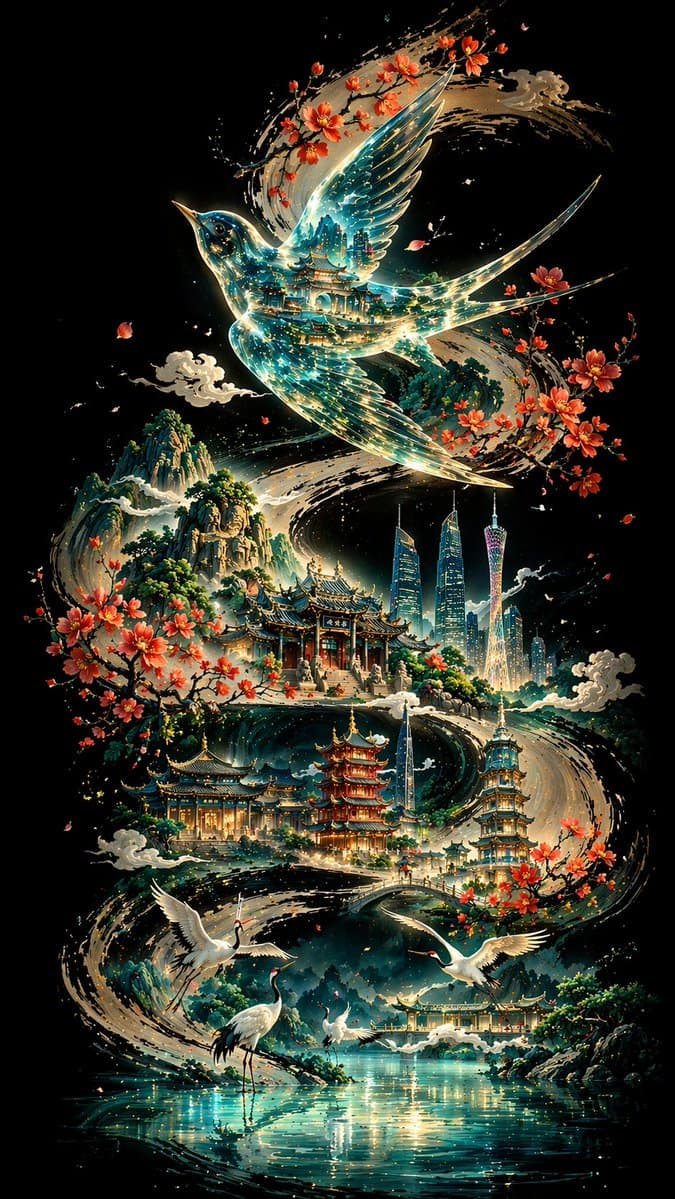 Ink Curve Guangzhou Aesthetics Poster